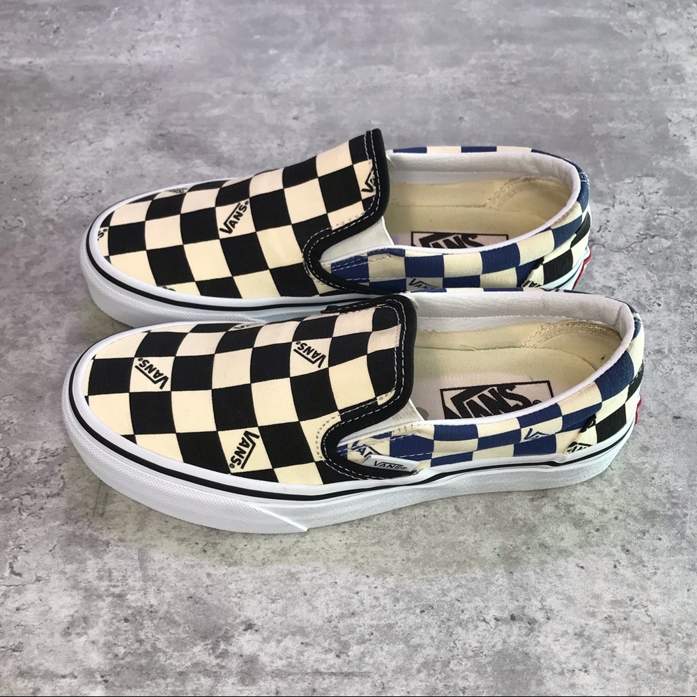 Vans Slip-On Checkboard (Blue & Black)